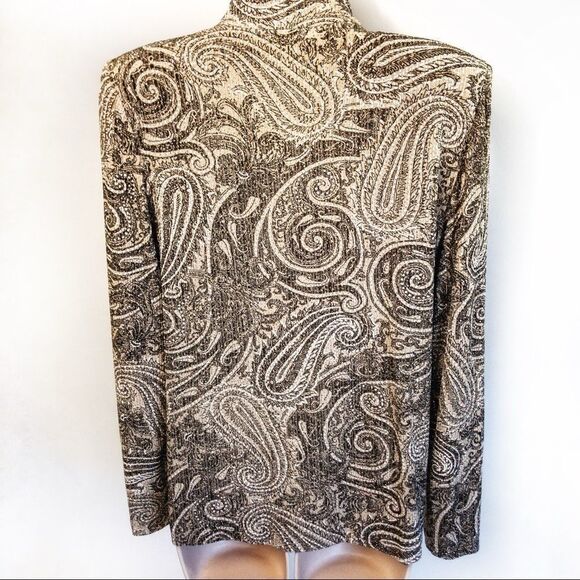 Vintage Sparkling Paisley Mandarin Jacket Sz M - Picture 6 of 14